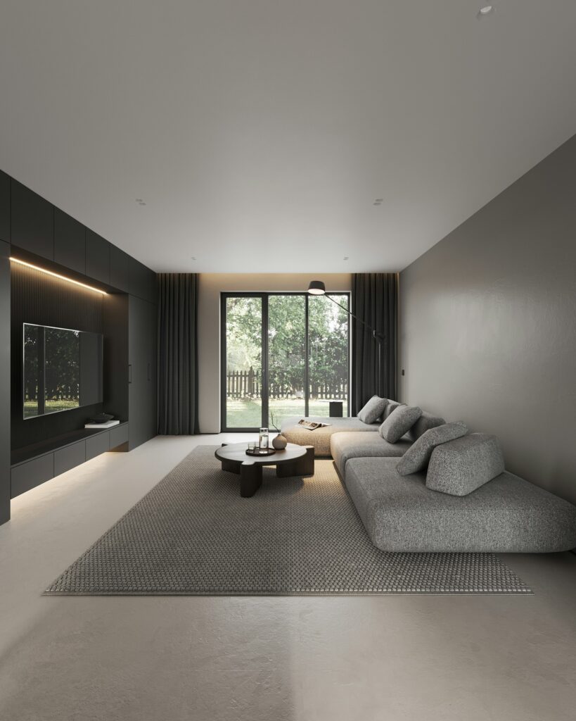 19 TV Wall Ideas That Blend Beautifully Into Your Living Room prydumano design 4q9aojf 6vi unsplash