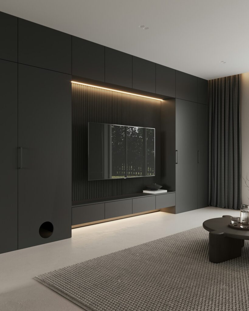 19 TV Wall Ideas That Blend Beautifully Into Your Living Room prydumano design rkxyndmcurq unsplash